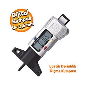 Badem10 NT Tools Dijital LCD Lastik Derinlik Ölçme Kumpası Ntt107 Ölçer
