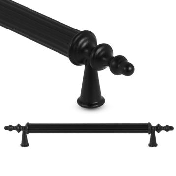 Badem10 Ovacık 160 mm Mat Siyah Metal Kulp 10 Adet Çekmece Dolap Kapak Kulbu
