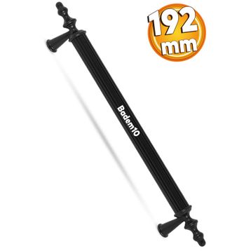 Badem10 Ovacık 192 mm Mat Siyah Metal Çekmece Dolap Kapak Kulbu