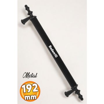 Badem10 Ovacık 192 mm Mat Siyah Metal Çekmece Dolap Kapak Kulbu