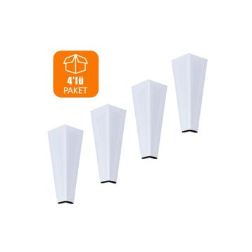 Badem10 Ovit Metal 14 cm Beyaz 4 Adet Metal Koltuk Baza Sehpa Masa Ayağı