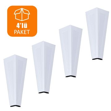 Badem10 Ovit Metal 14 cm Beyaz 4 Adet Metal Koltuk Baza Sehpa Masa Ayağı