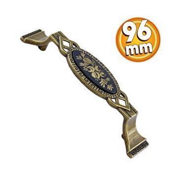 Badem10 Palmira Mutfak Dolabı Çekmece Dolap Kapak Antik Sarı 96 mm Metal Kulp