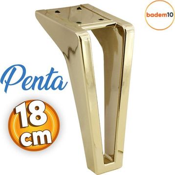 Badem10 Penta Lüks Mobilya Kanepe Sehpa Tv Ünitesi Koltuk Ayağı 18 cm Altın Gold Baza Ayak