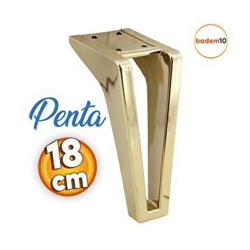 Badem10 Penta Lüks Mobilya Kanepe Sehpa Tv Ünitesi Koltuk Ayağı 18 cm Altın Gold Baza Ayak