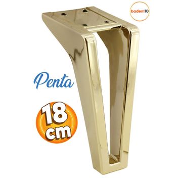 Badem10 Penta Lüks Mobilya Kanepe Sehpa Tv Ünitesi Koltuk Ayağı 18 cm Altın Gold Baza Ayak