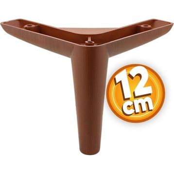 Badem10 Piko Lüks 12 cm Ahşap Desenli Kahve Baza Mobilya Kanepe Sehpa TV Ünitesi Koltuk Ayağı