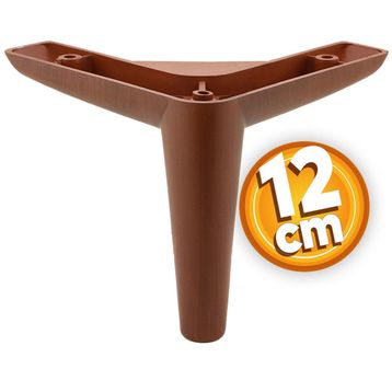 Badem10 Piko Lüks 12 cm Ahşap Desenli Kahve Baza Mobilya Kanepe Sehpa TV Ünitesi Koltuk Ayağı