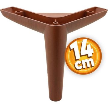 Badem10 Piko Lüks 14 cm Ahşap Desenli Kahve Baza Mobilya Kanepe Sehpa TV Ünitesi Koltuk Ayağı