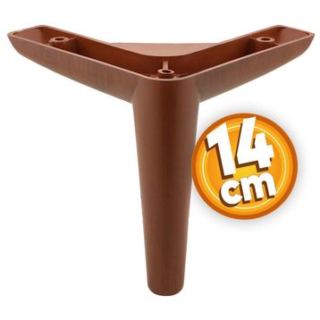 Badem10 Piko Lüks 14 cm Ahşap Desenli Kahve Baza Mobilya Kanepe Sehpa TV Ünitesi Koltuk Ayağı