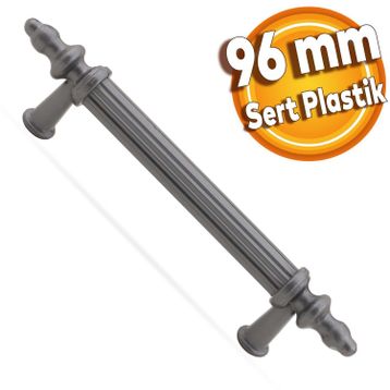 Badem10 Polavit Çekmece Mutfak Dolap Kapak 96 mm Gri Sert Plastik Kulp