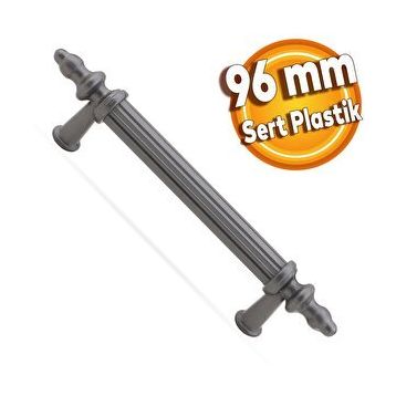 Badem10 Polavit Çekmece Mutfak Dolap Kapak 96 mm Gri Sert Plastik Kulp