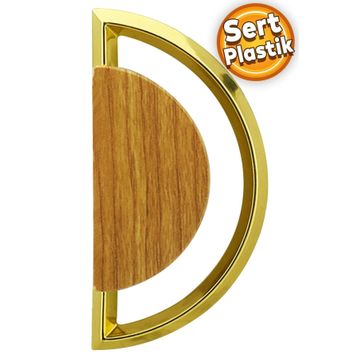 Badem10 Regnum Çekmece Dolap Kapak Plastik Ceviz Gold Kulp