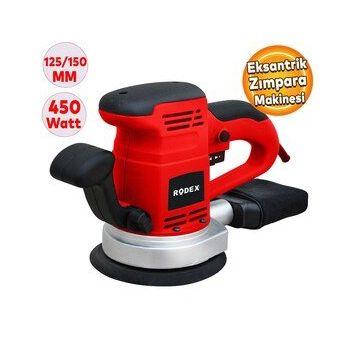 Badem10 Rodex RDX377 Elektrikli Eksantrik 450W 125 mm Zımpara Makinesi