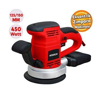 Badem10 Rodex RDX377 Elektrikli Eksantrik 450W 125 mm Zımpara Makinesi