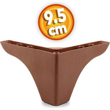 Badem10 Rose Lüks 9.5 cm Kahverengi Ahşap Desenli Baza Mobilya Kanepe Sehpa TV Ünitesi Koltuk Ayağı