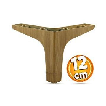 Badem10 Sedef Ahşap Desenli Açık Ceviz Renk 12 cm Mobilya Kanepe Sehpa TV Ünitesi Baza Koltuk Ayağı