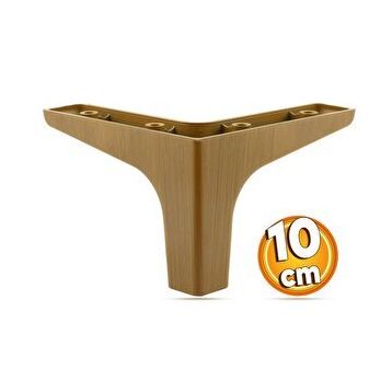 Badem10 Sedef Ahşap Desenli Koyu Ceviz Renk 10 cm Mobilya Kanepe Sehpa TV Ünitesi Baza Koltuk Ayağı