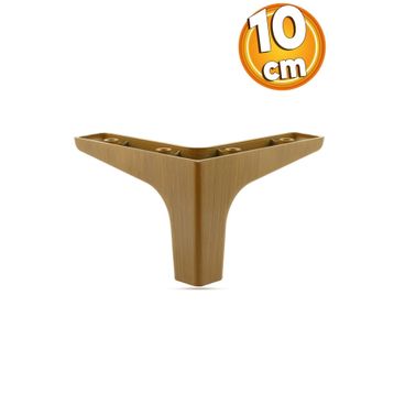 Badem10 Sedef Ahşap Desenli Koyu Ceviz Renk 10 cm Mobilya Kanepe Sehpa TV Ünitesi Baza Koltuk Ayağı