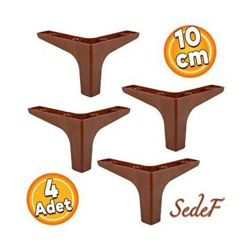 Badem10 Sedef Lüks 10 cm Ahşap Desenli 4 Adet Mobilya Kanepe Sehpa TV Ünitesi Koltuk Ayağı