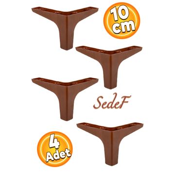 Badem10 Sedef Lüks 10 cm Ahşap Desenli 4 Adet Mobilya Kanepe Sehpa TV Ünitesi Koltuk Ayağı
