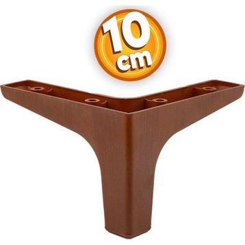 Badem10 Sedef Lüks 10 cm Ahşap Desenli Kahverengi Baza Mobilya Kanepe Sehpa TV Ünitesi Koltuk Ayağı