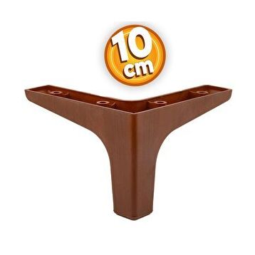 Badem10 Sedef Lüks 10 cm Ahşap Desenli Kahverengi Baza Mobilya Kanepe Sehpa TV Ünitesi Koltuk Ayağı