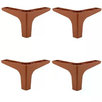 Badem10 Sedef Lüks 10 cm Düz Kahverengi 4 Adet Mobilya Kanepe Sehpa TV Ünitesi Koltuk Ayağı