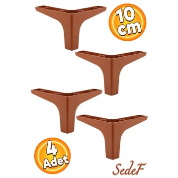 Badem10 Sedef Lüks 10 cm Düz Kahverengi 4 Adet Mobilya Kanepe Sehpa TV Ünitesi Koltuk Ayağı