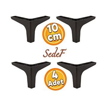 Badem10 Sedef Lüks 10 cm Siyah 4 Adet Mobilya Kanepe Sehpa TV Ünitesi Koltuk Ayağı