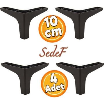 Badem10 Sedef Lüks 10 cm Siyah 4 Adet Mobilya Kanepe Sehpa TV Ünitesi Koltuk Ayağı