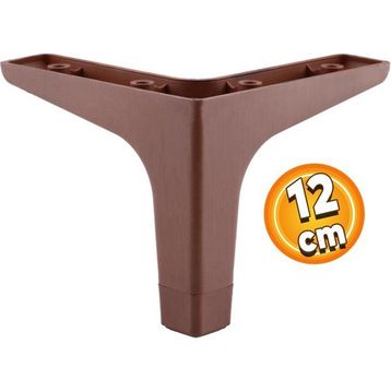 Badem10 Sedef Lüks 12 cm Ceviz Ahşap Desenli 4 Adet Mobilya Kanepe Sehpa Tv Ünitesi Koltuk Ayağı