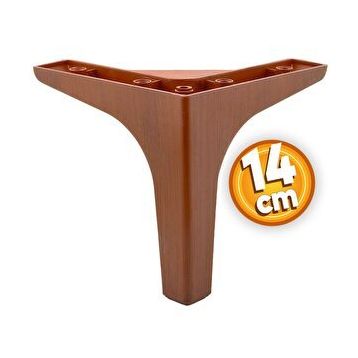 Badem10 Sedef Lüks 14 cm Ahşap Desenli Kahverengi Baza Mobilya Kanepe Sehpa TV Ünitesi Koltuk Ayağı