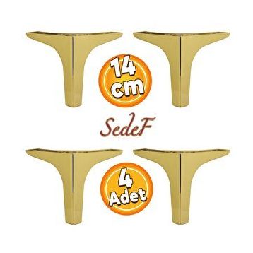 Badem10 Sedef Lüks 14 cm Gold 4 Adet Mobilya Kanepe Sehpa TV Ünitesi Koltuk Ayağı