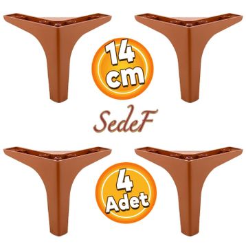 Badem10 Sedef Lüks 14 cm Kahverengi 4 Adet Mobilya Kanepe Sehpa TV Ünitesi Koltuk Ayağı
