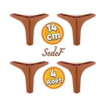 Badem10 Sedef Lüks 14 cm Kahverengi 4 Adet Mobilya Kanepe Sehpa TV Ünitesi Koltuk Ayağı