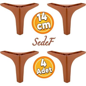 Badem10 Sedef Lüks 14 cm Kahverengi 4 Adet Mobilya Kanepe Sehpa TV Ünitesi Koltuk Ayağı