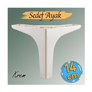 Badem10 Sedef Lüks 14 cm Krem Baza Mobilya Kanepe Sehpa TV Ünitesi Koltuk Ayağı