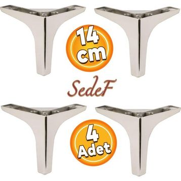 Badem10 Sedef Lüks 14 cm Krom 4 Adet Mobilya Kanepe Sehpa TV Ünitesi Koltuk Ayağı