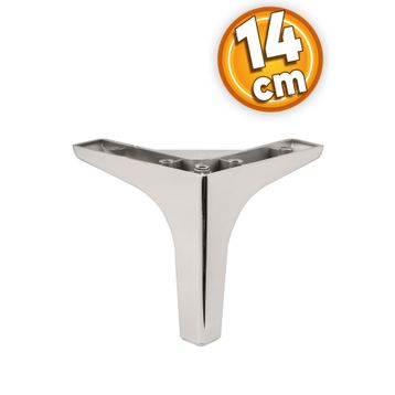 Badem10 Sedef Lüks 14 cm Parlak Krom Baza Mobilya Kanepe Sehpa TV Ünitesi Koltuk Ayağı