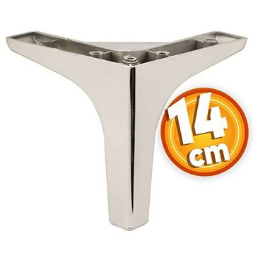 Badem10 Sedef Lüks 14 cm Parlak Krom Baza Mobilya Kanepe Sehpa TV Ünitesi Koltuk Ayağı