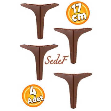 Badem10 Sedef Lüks 17 cm Ahşap Deseni Kahverengi 4 Adet Mobilya Kanepe Sehpa TV Ünitesi Koltuk Ayağı