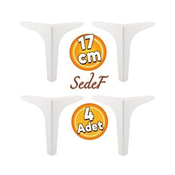 Badem10 Sedef Lüks 17 cm Beyaz 4 Adet Mobilya Kanepe Sehpa TV Ünitesi Koltuk Ayağı