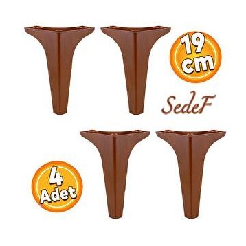 Badem10 Sedef Lüks 19 cm Ahşap Desenli Baza 4 Adet Mobilya Kanepe Sehpa TV Ünitesi Koltuk Ayağı
