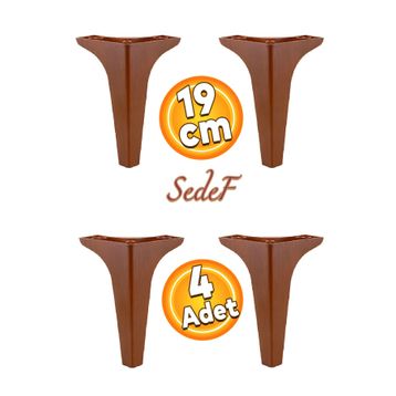 Badem10 Sedef Lüks 19 cm Ahşap Desenli Baza 4 Adet Mobilya Kanepe Sehpa TV Ünitesi Koltuk Ayağı