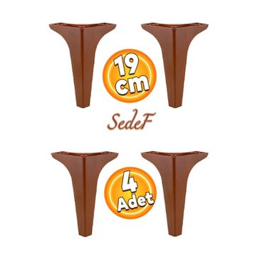 Badem10 Sedef Lüks 19 cm Ahşap Desenli Baza 4 Adet Mobilya Kanepe Sehpa TV Ünitesi Koltuk Ayağı