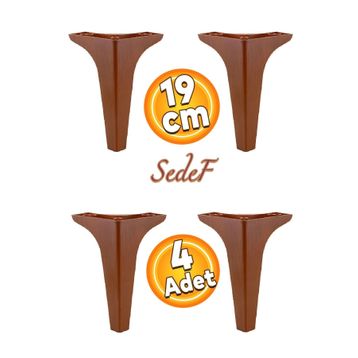 Badem10 Sedef Lüks 19 cm Ahşap Desenli Baza 4 Adet Mobilya Kanepe Sehpa TV Ünitesi Koltuk Ayağı