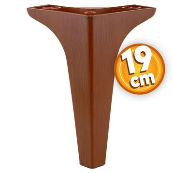 Badem10 Sedef Lüks 19 cm Ahşap Desenli Kahverengi Baza Mobilya Kanepe Sehpa TV Ünitesi Koltuk Ayağı