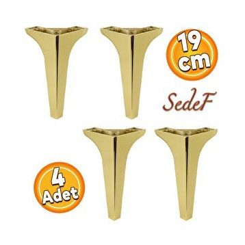 Badem10 Sedef Lüks 19 cm Altın Gold Baza Mobilya Kanepe Sehpa TV Ünitesi Koltuk Ayağı