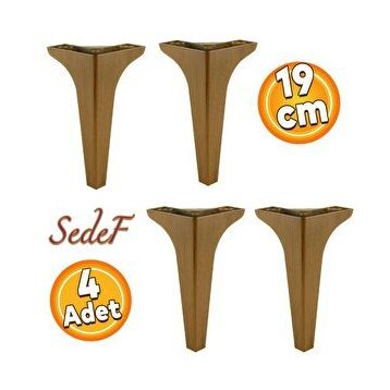 Badem10 Sedef Lüks 19 cm Koyu Ceviz Baza 4 Adet Mobilya Kanepe Sehpa TV Ünitesi Koltuk Ayağı